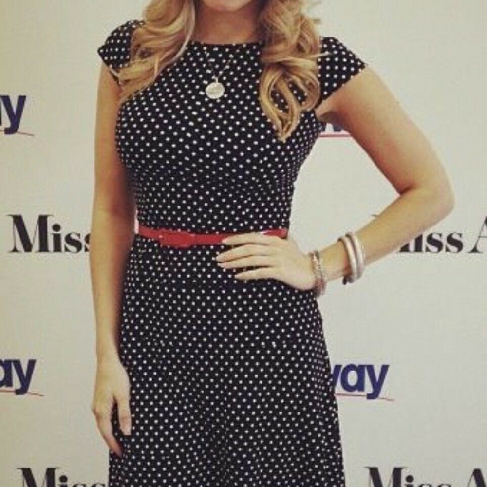 Joseph Ribkoff Black Cap Sleeve Swiss Dot Dress
